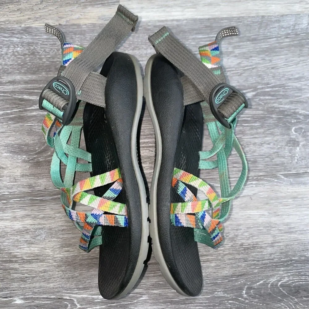 Chaco Big Kid Youth ZX1 Ecotread Sandal Rainbow Colorful Adjustable Strap Shoe 3